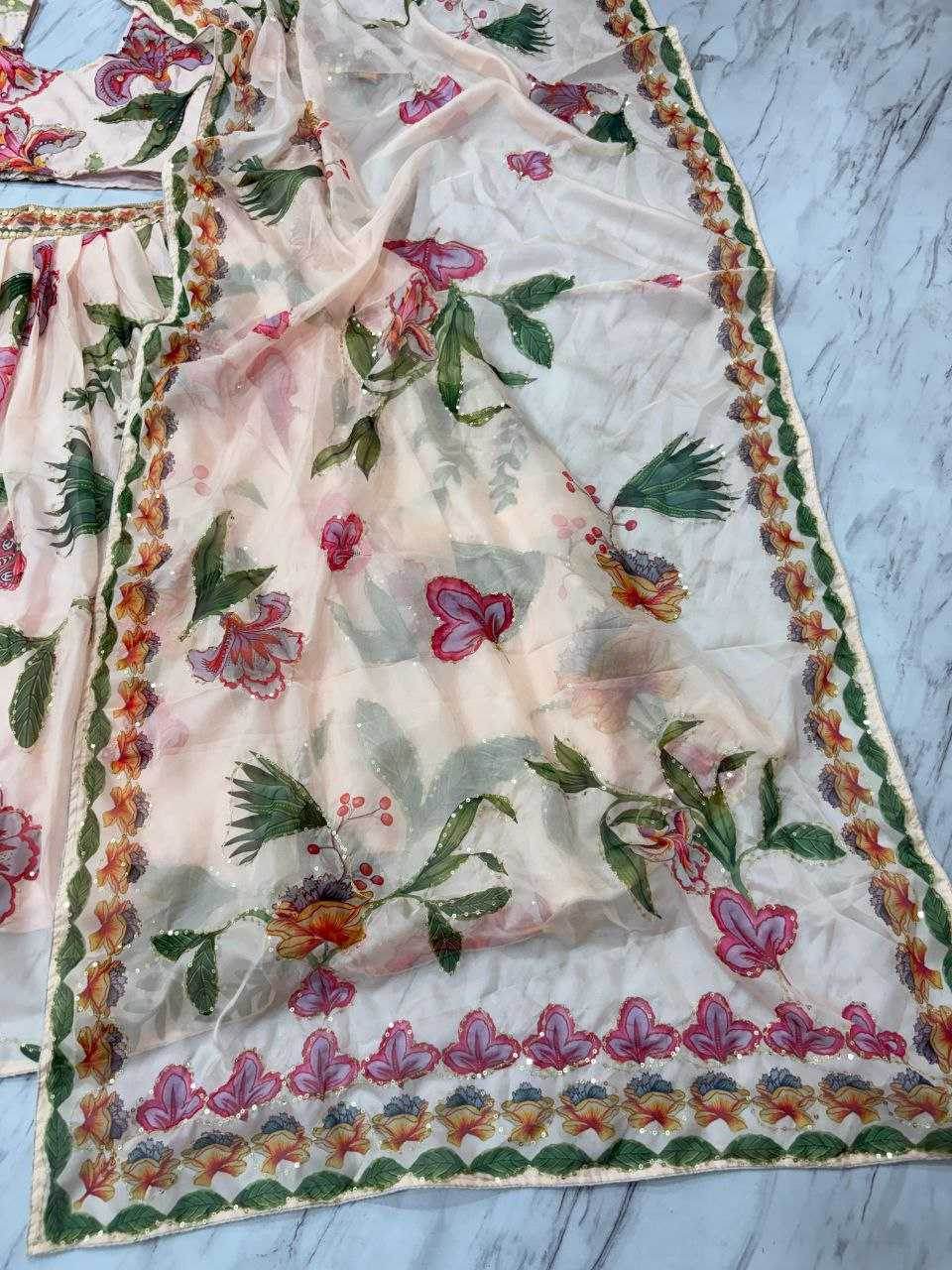 Silk Wedding Printed Lehenga - MYLUXURY LANE ENTERPRISE